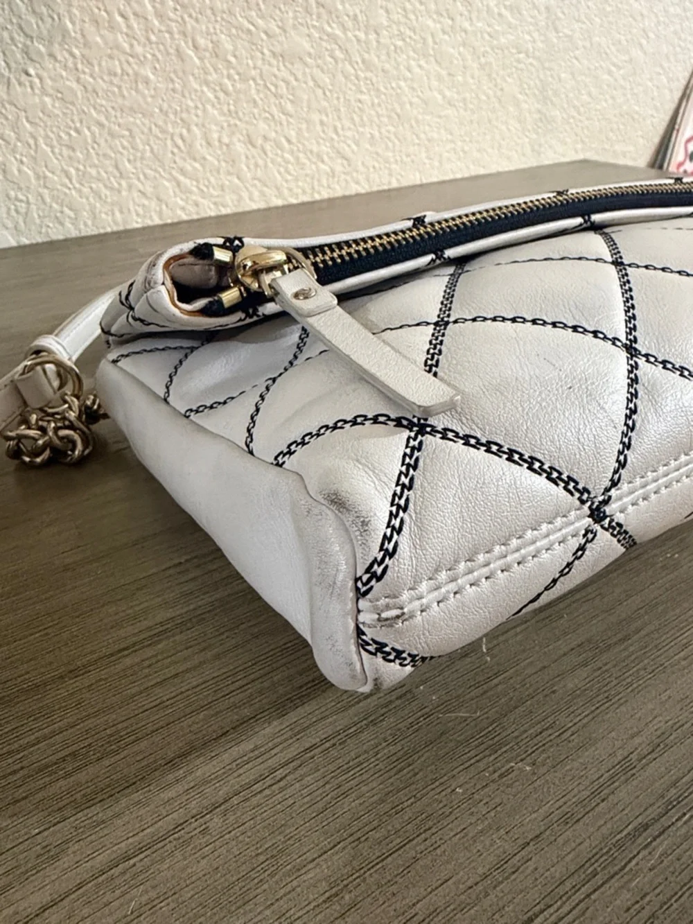 Kate Spade New York White Quilted Emerson Place Marsala Convertible Crossbody